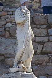 October 25, 2013<br>Cats were everywhere we went.  This one likes a statue in Ephesus.