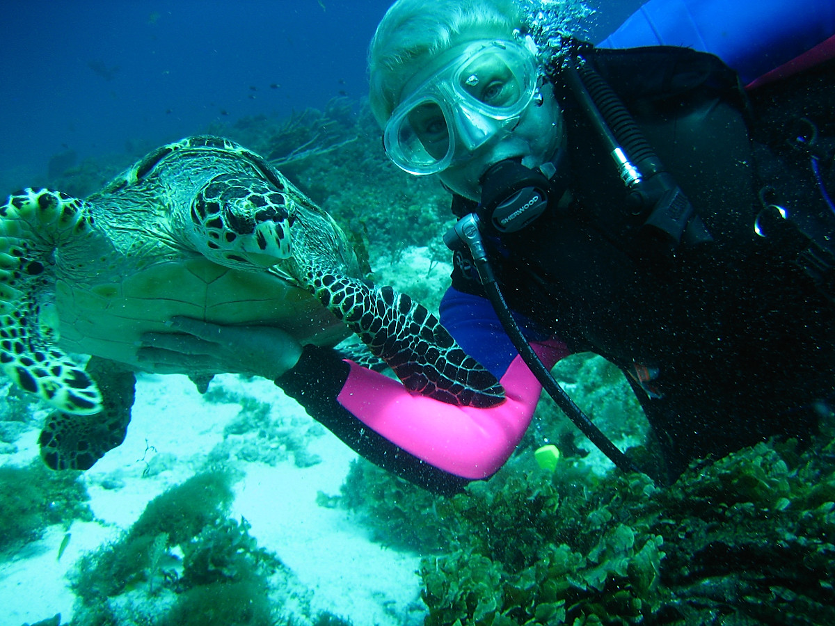 Connie with turtle