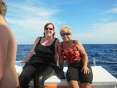 February 6, 2012<br>Joni & Connie looking forward to fresh Mahi Mahi.