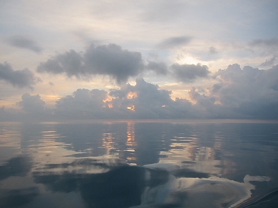 February 9, 2012<br>After more than a week of windy, cloudy weather, we finally get a calm sea!