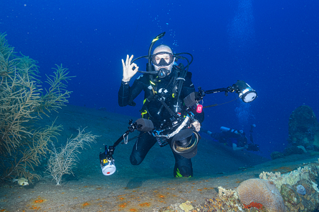 6/12/2022<br>Buddy diver at the wreck of the Hilma Hooker.