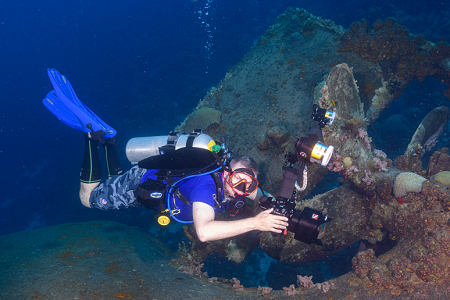 6/12/2022<br>Buddy diver at the wreck of the Hilma Hooker.