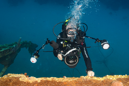 6/12/2022<br>Buddy diver at the wreck of the Hilma Hooker.