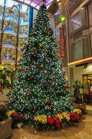 Christmas decor inside the ship.<br>December 12, 2015