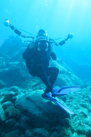 Craig with his new underwater camera rig.<br>December 13, 2015