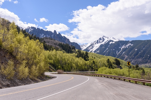 Heading down Lizard Head Pass toward Telluride.<br>June 1, 2016