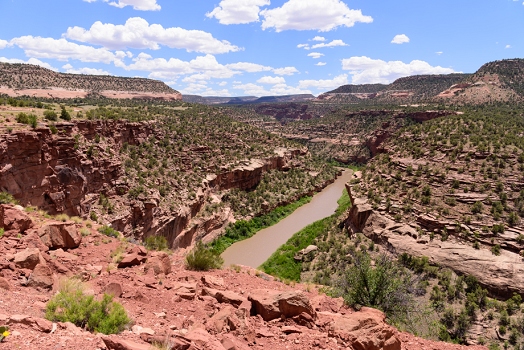 The Hanging Flume canyon.  (Flume visible to left of river).<br>June 5, 2016