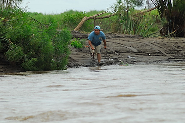 Oops!  Need to get the croc closer, up on land.