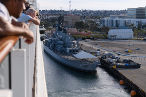 March 8, 2020<br>As we left the port, we passed right by the battleship Iowa.