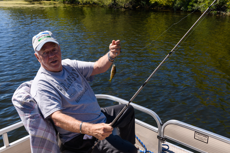 September 4, 2019<br>George fought and wrestled a perch on board.