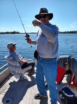 September 12, 2019<br>Later on I caught a couple of decent sunfish.   Actually, that's about all any of us caught after the bass.