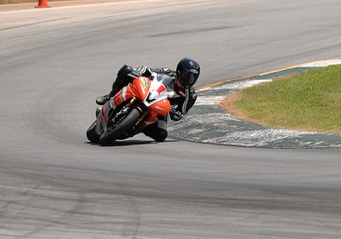 The view of turn 5 at Road Atlanta from Spectator Hill.