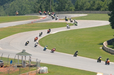 Looking up the track toward turns 2-4