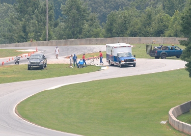 An accident in the chicane at turn 3 brought out a red flag on lap 2 and the race was restarted.  The rider seemed fine later.
