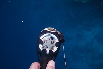 Craig checks his dive computer<br>September 29, 2015