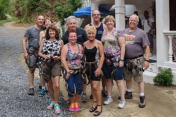 The whole group ready to zipline<br>October 2, 2015