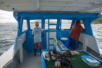 Choco and David aboard the Henry Morgan<br>October 6, 2017