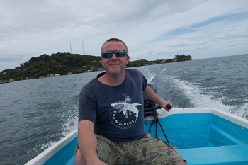 Here is Davey (owner of the Reef House Resort) taking me out on Friday afternoon to Hole in the Wall and the mangroves.<br>October 7, 2017