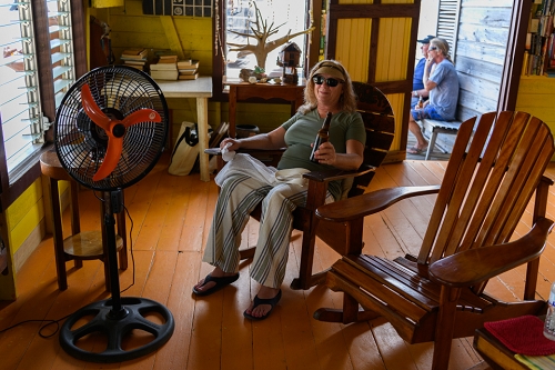 March 22, 2019<br>Grace kicking back and listening to the band at BJ's.