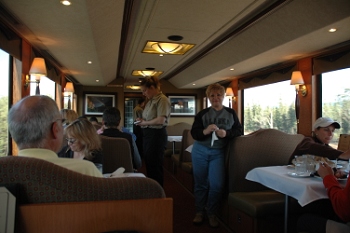 Dining car, south of Fairbanks, Alaska