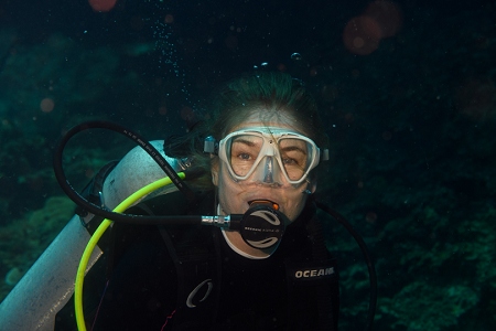 Annet Terpstra, fellow diver, Roatan<br>March 17, 2019
